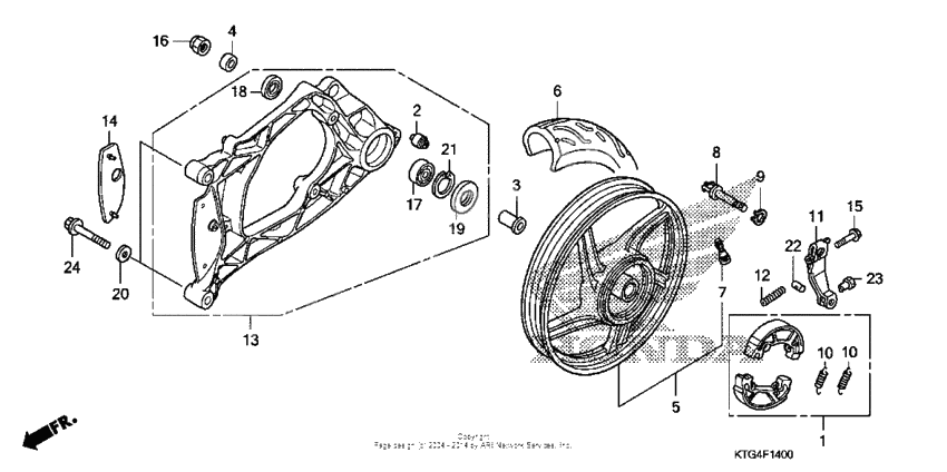 Rear wheel + swingarm