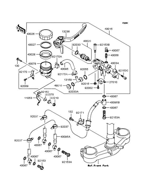 Front master cylinder