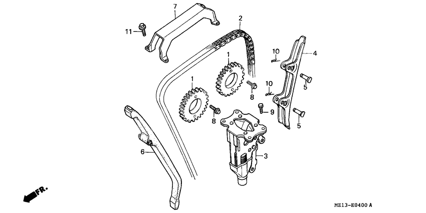 Cam chain/tensioner