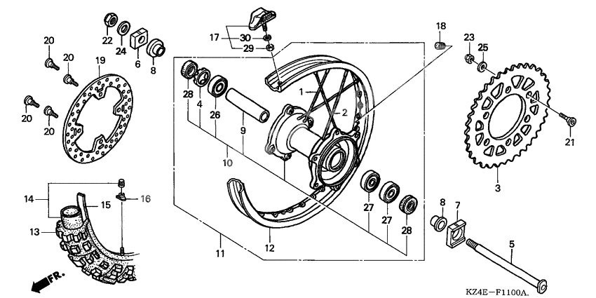 Rear wheel complete assy