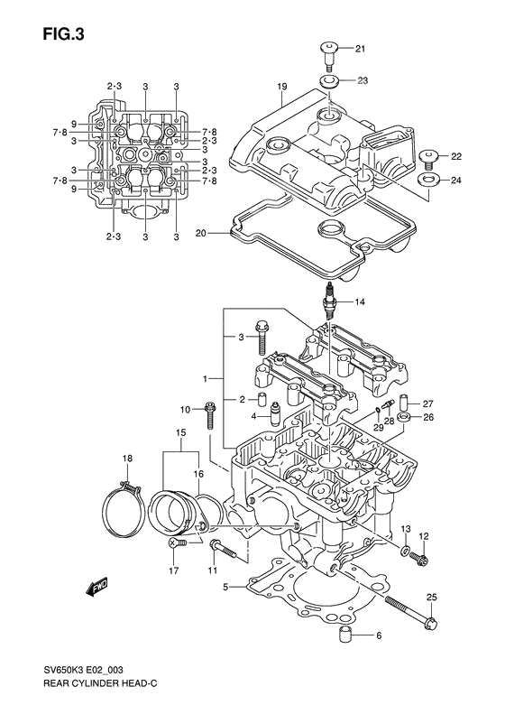 Rear cylinder head              

                  Model k3/k4/k5/k6