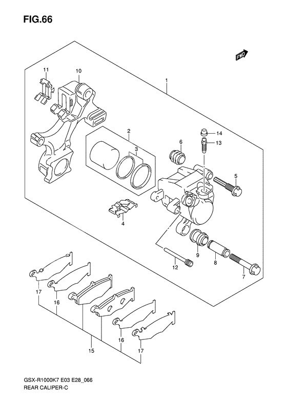 Rear caliper