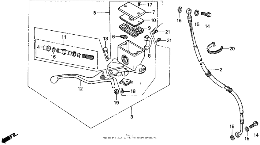 Front brake master cylinder