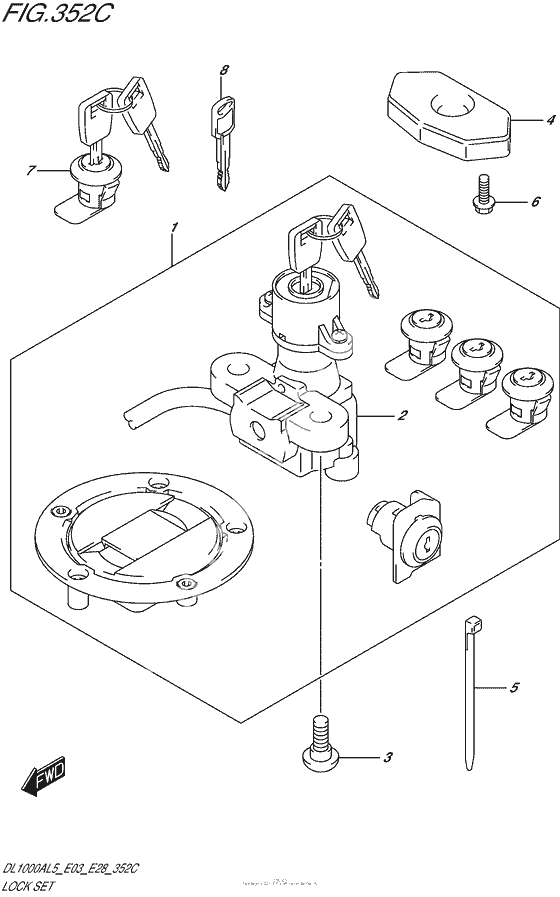 Lock Set (For Pannir Case) (Dl1000Al5 E28)