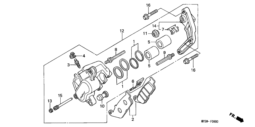 Front brake caliper              

                  1