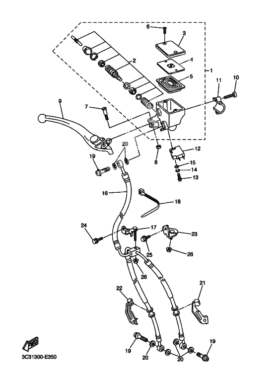 Front master cylinder