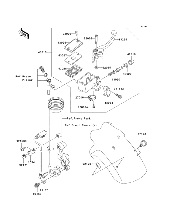 Front master cylinder