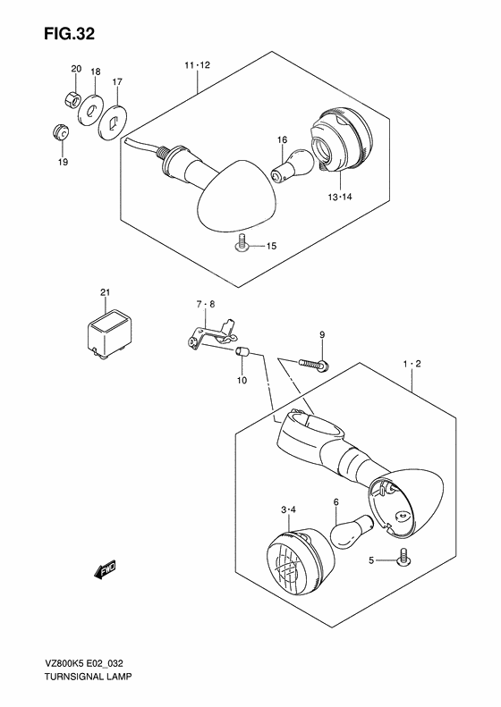 Turnsignal front & rear lamp