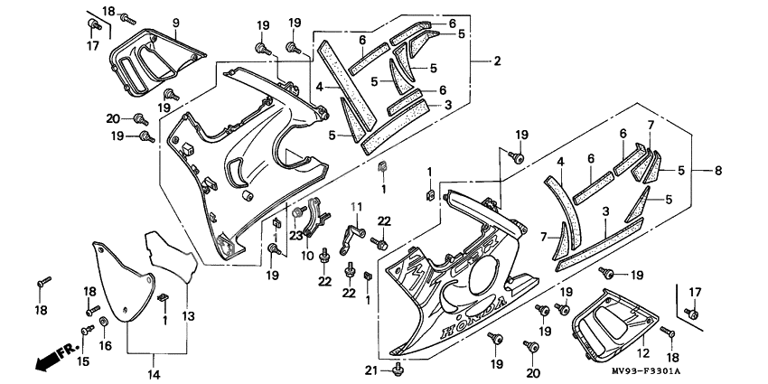Lower cowl              

                  CBR600FS/3S/T/3T/SET