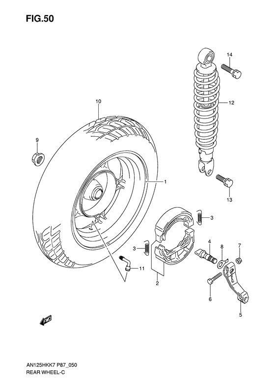 Rear wheel complete assy