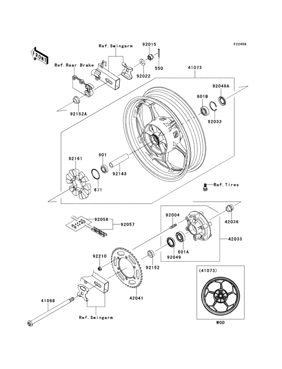 Rear wheel/chain(besa)