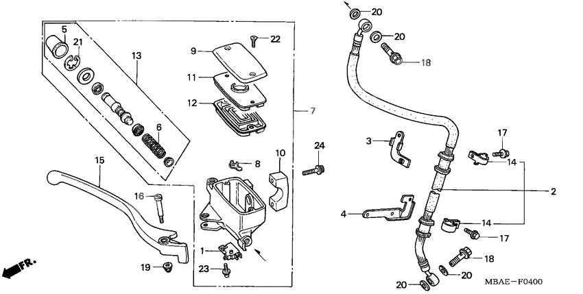 Fr. brake master cylinder