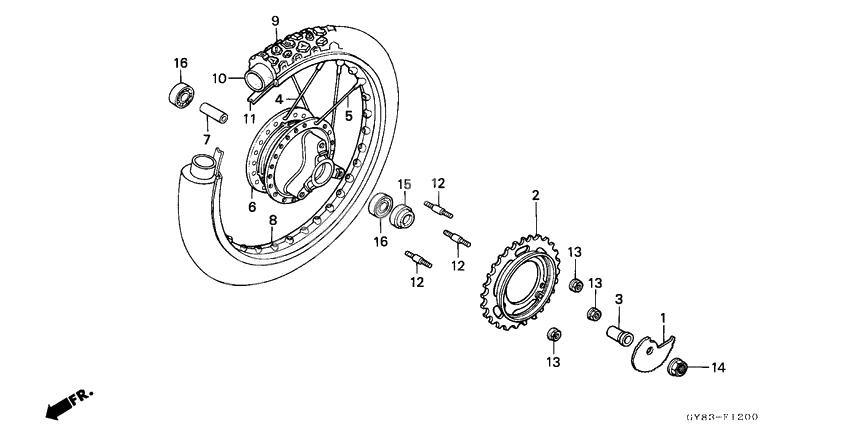 Rear wheel complete assy