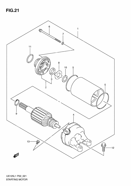 Starting motor
