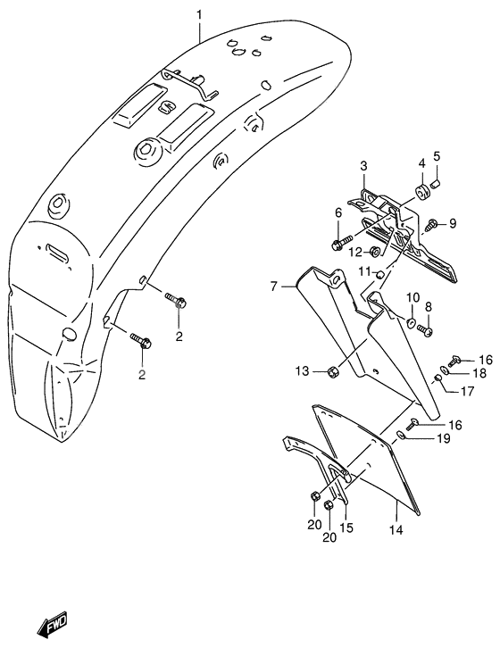 Rear fender              

                  Model w/x