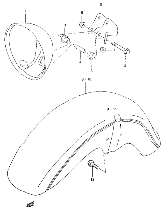 Headlamp housing              

                  Model w/x