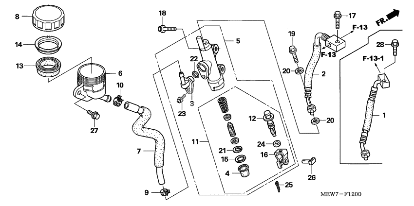 Rr. brake master cylinder