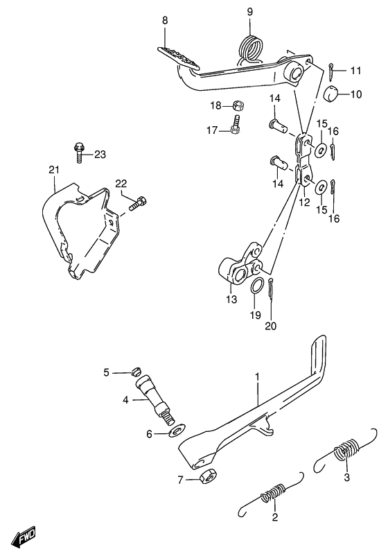 Prop stand - rear brake