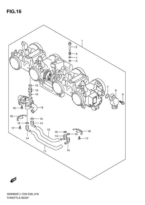 Throttle body              

                  Gsx650fal1 e33