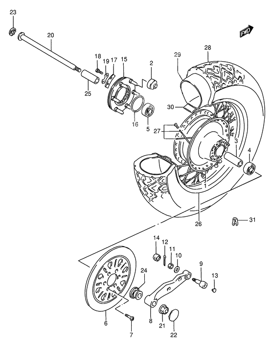 Rear wheel complete assy