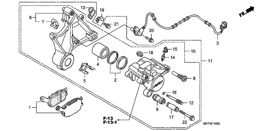 Rear brake caliper