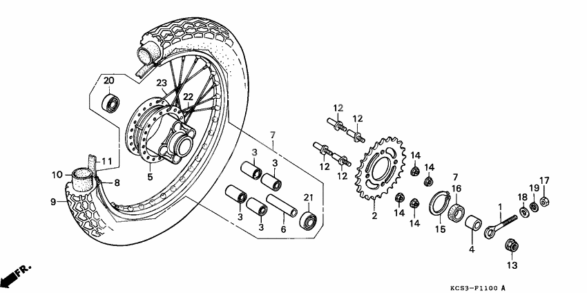 Rear wheel complete assy