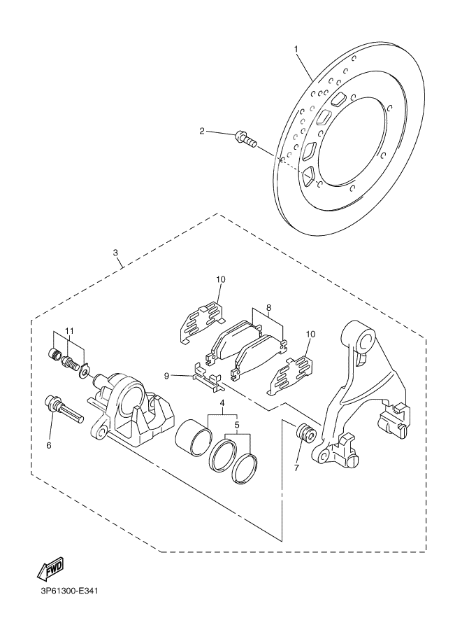 REAR BRAKE CALLIPER