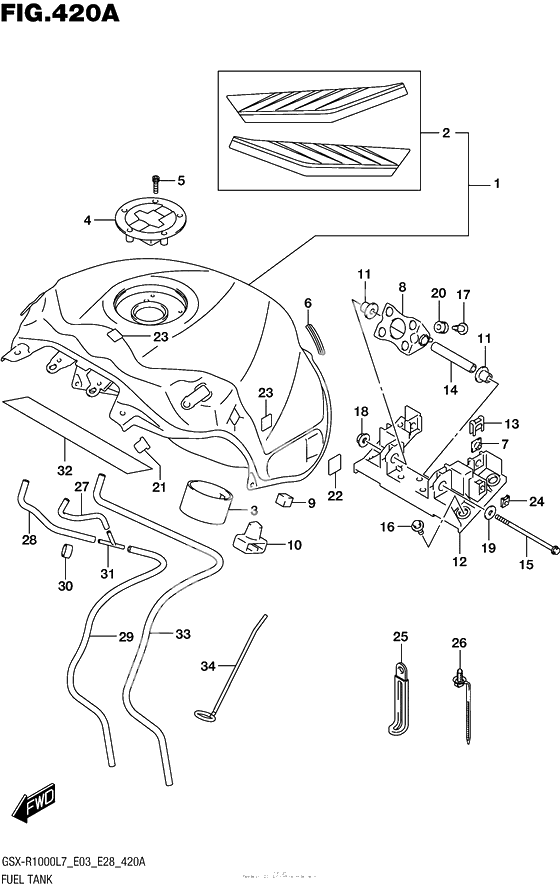 Топливный бак (Gsx-R1000L7 E03) (Ysf)