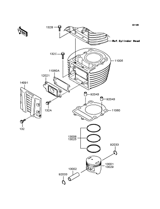 Cylinder/piston