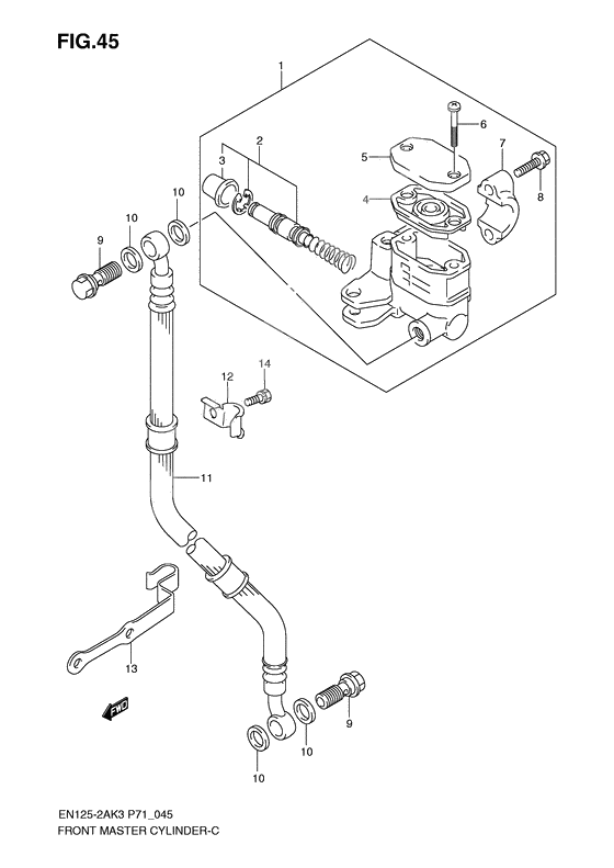 Front master cylinder              

                  En125-2ak3