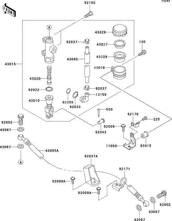 Rear master cylinder