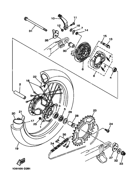Rear wheel complete assy