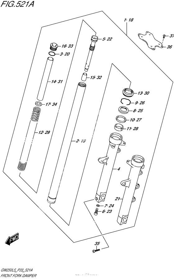 Вилка передней оси