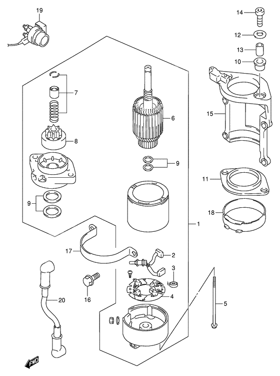 Starting motor