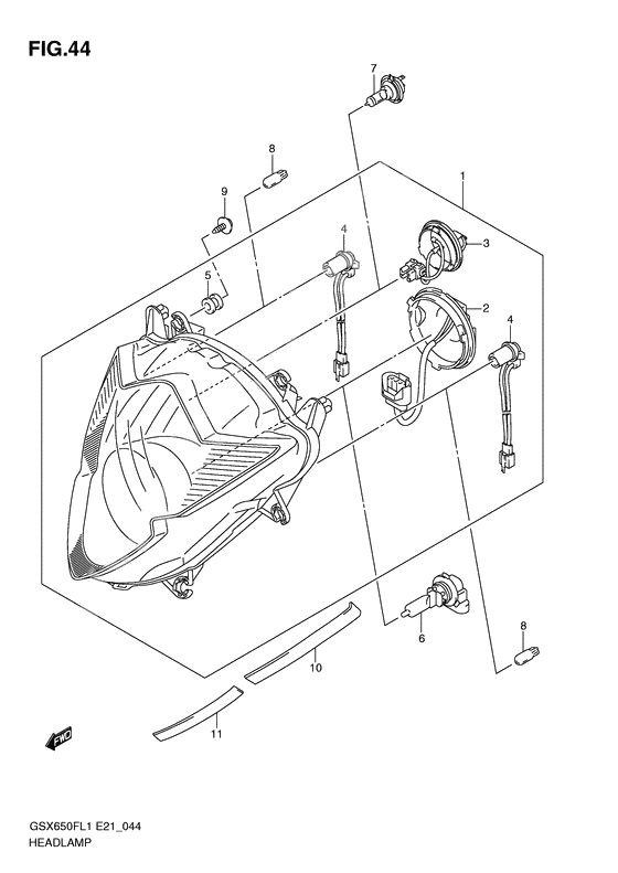 Headlamp              

                  Gsx650fl1 e21