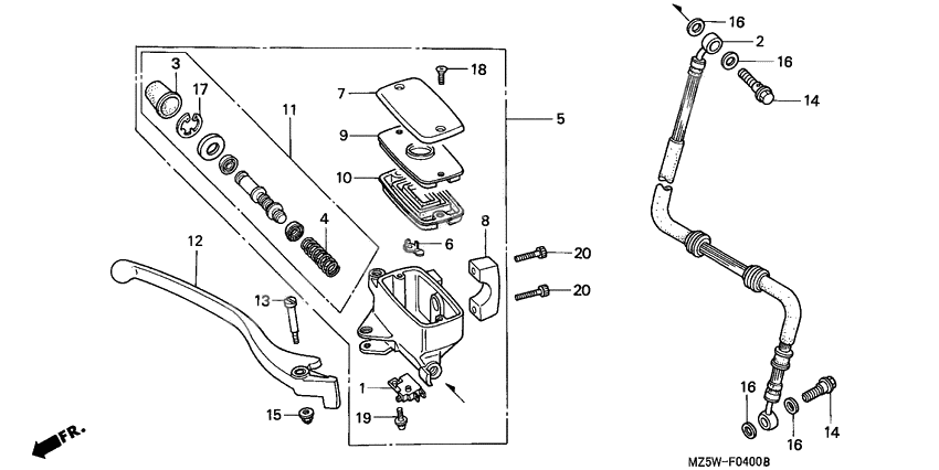 Fr. brake master cylinder