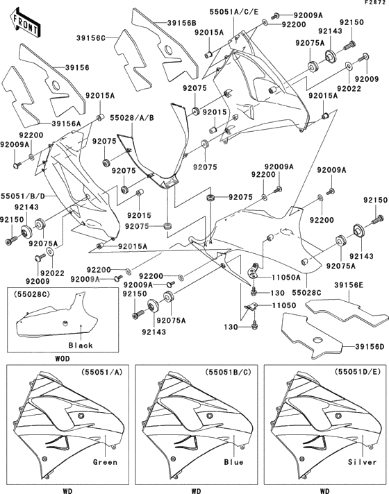 Cowling lowers(1/2)(zx900-f1p)