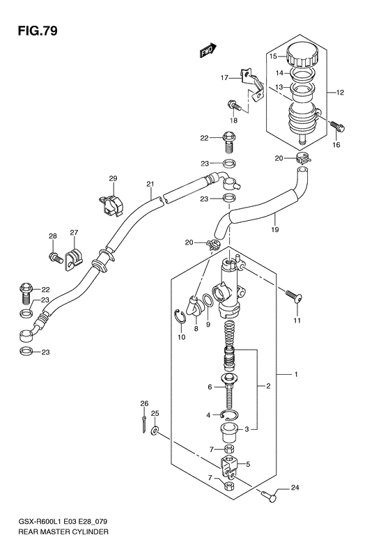 Rear master cylinder