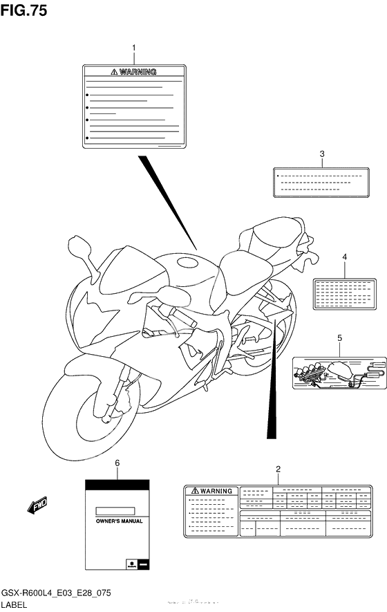 Информационные наклейки (Gsx-R600L4 E33)