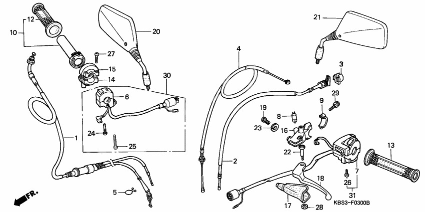 Handle lever/switch/cable