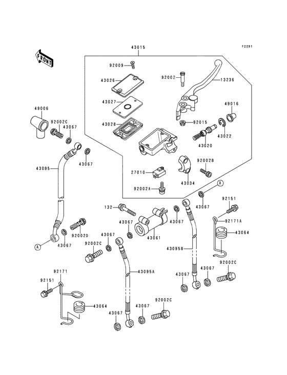 Front master cylinder