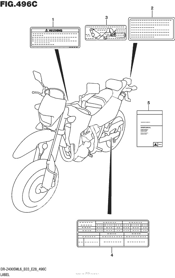 Информационные наклейки (Dr-Z400Sml6 E33)