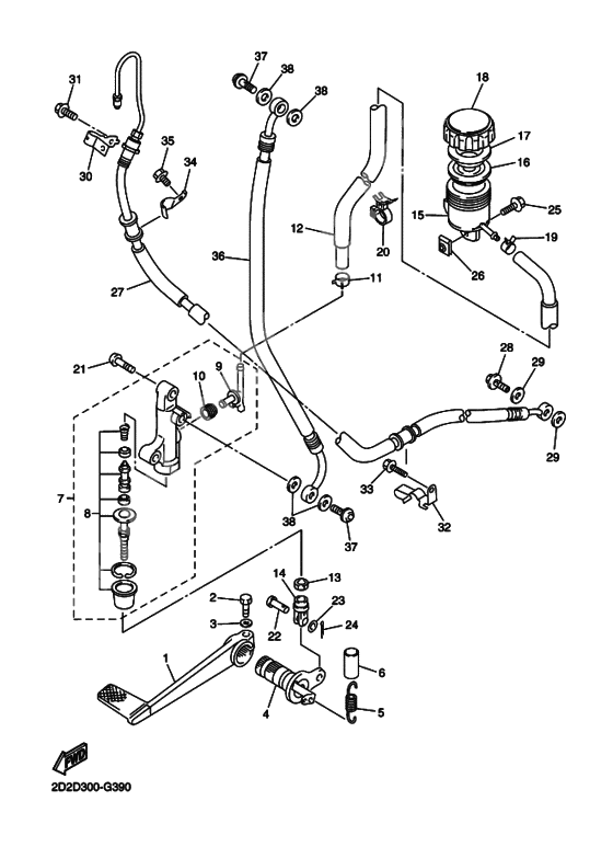 Rear master cylinder