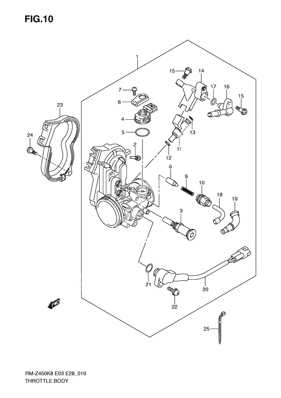 Throttle body              

                  Rm-z450k8/k9/l0