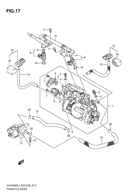 Throttle body              

                  Vlr1800tl1 e28