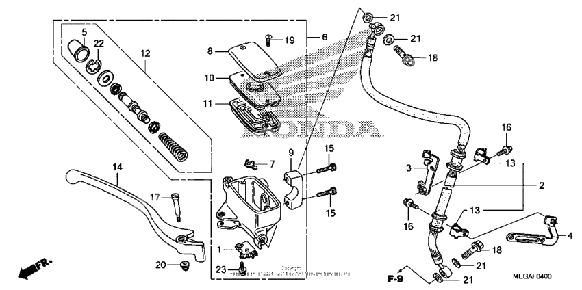 Front brake master cylinder
