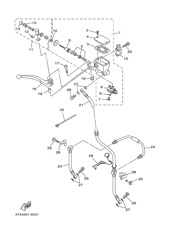 Front master cylinder