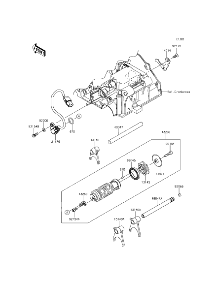 Gear Change Drum/Shift Fork(s)