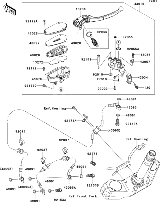 Front master cylinder