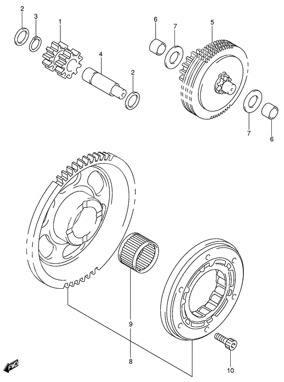 Starter clutch              

                  Dr-z400ey/ek1/ek2/ek3/ek4